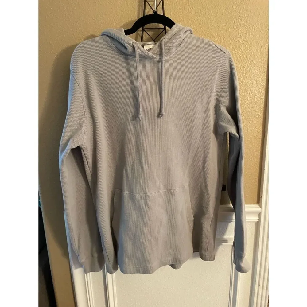 The North Face Men’s Waffle Knit Gray Hooded Pullover L